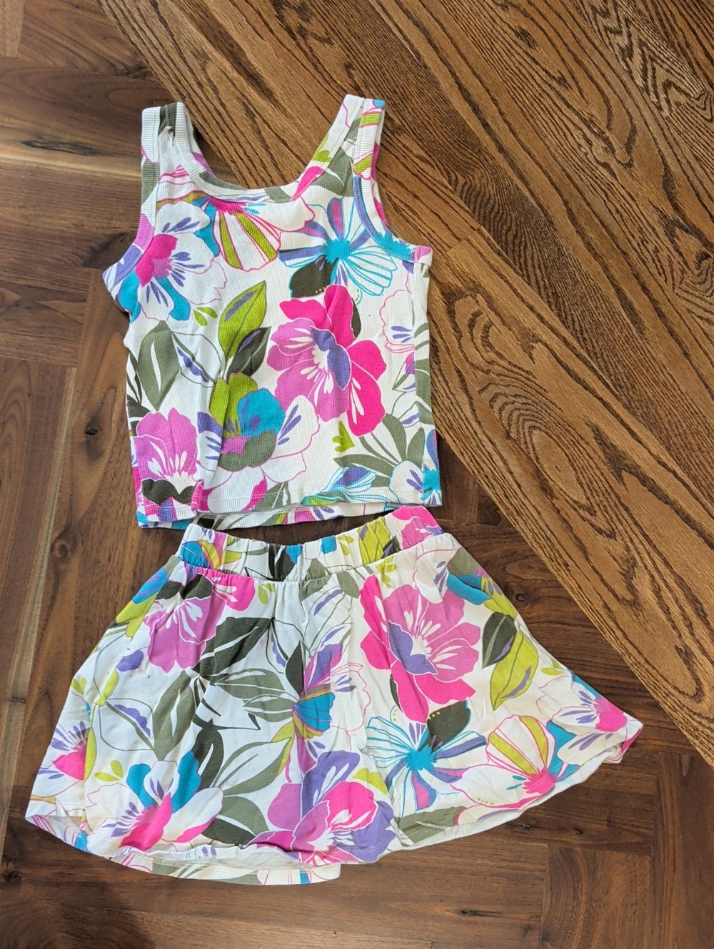GAP Hibuscus Floral Tank and Skort Set - pink purple XL (12)